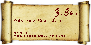 Zuberecz Cserjén névjegykártya
